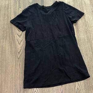 Eddie Bauer Womens Cotton T-Shirt Short Sleeve Crewneck Stretch Black Size L
